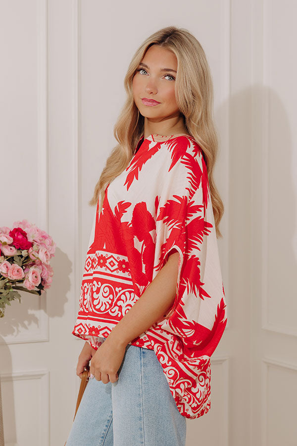 Oasis Escape Oversized Top in Red Image - 3