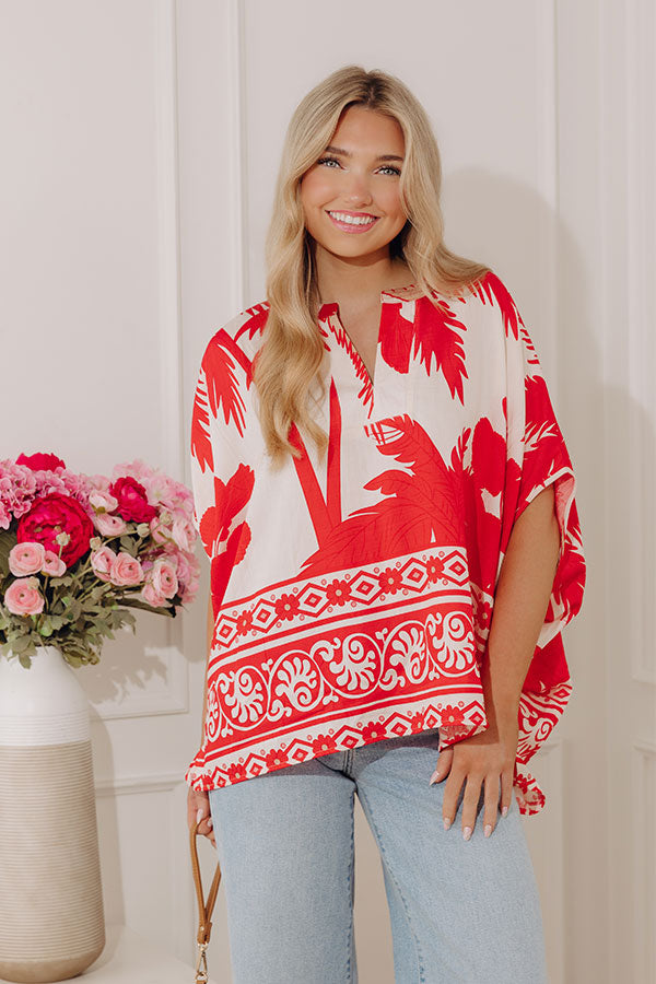 Oasis Escape Oversized Top in Red Image - 2