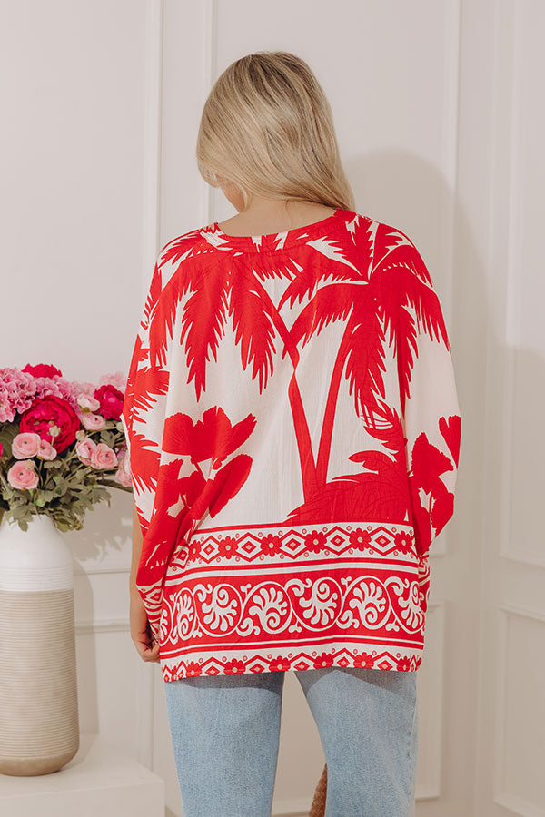 Oasis Escape Oversized Top in Red Image - 4