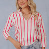 Country Club Moment Stripe Top in Raspberry Image - 1