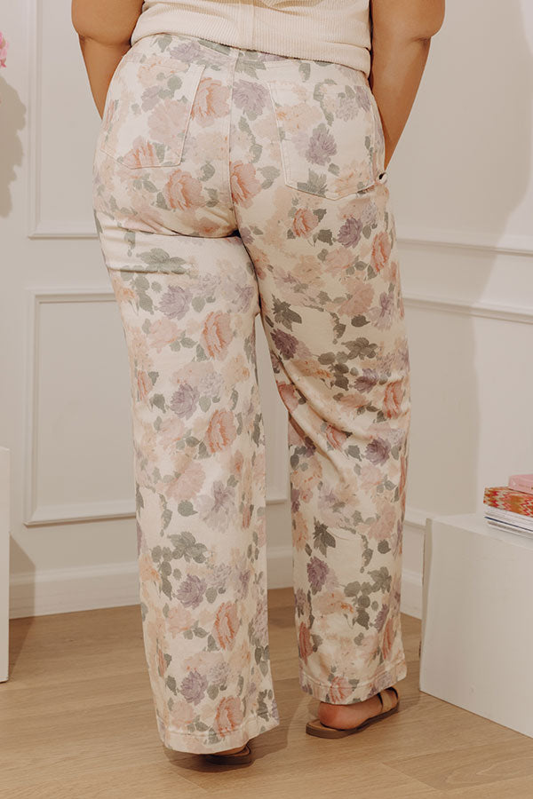The Joy High Waist Floral Tummy Control Straight Leg Jean Curves Image - 4