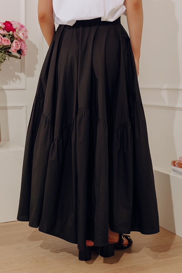 The Giselle High Waist Asymmetrical Tiered Maxi Skirt Image - 5
