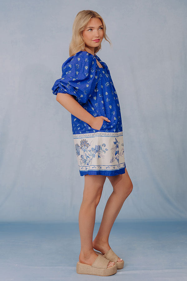 Mediterranean Daydream Floral Mini Dress Image - 2