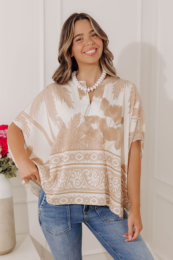 Oasis Escape Oversized Top in Iced Latte Image - 3