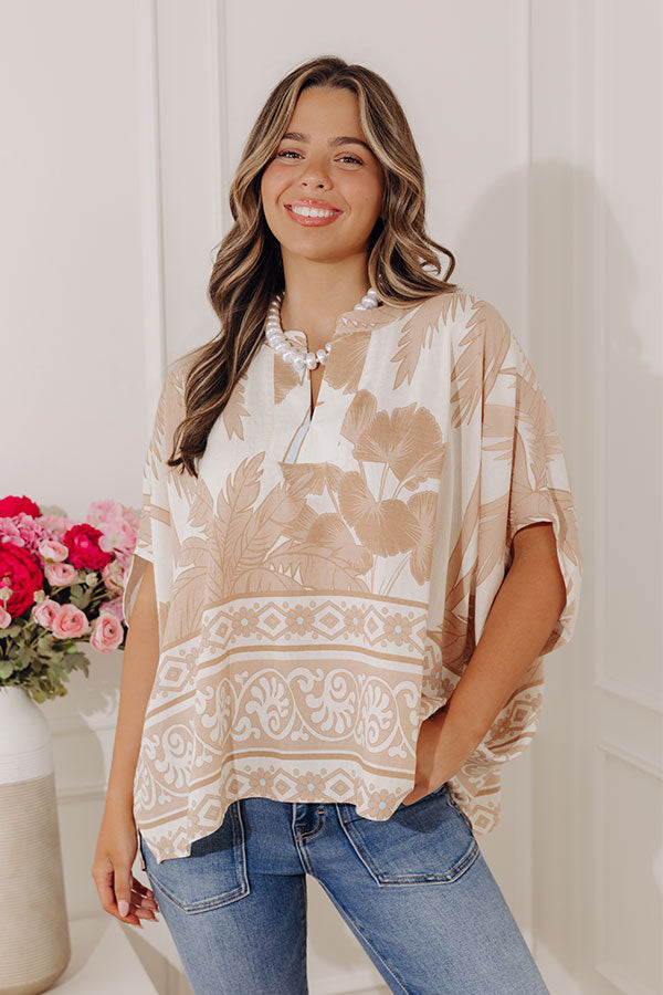 Oasis Escape Oversized Top in Iced Latte Image - 2