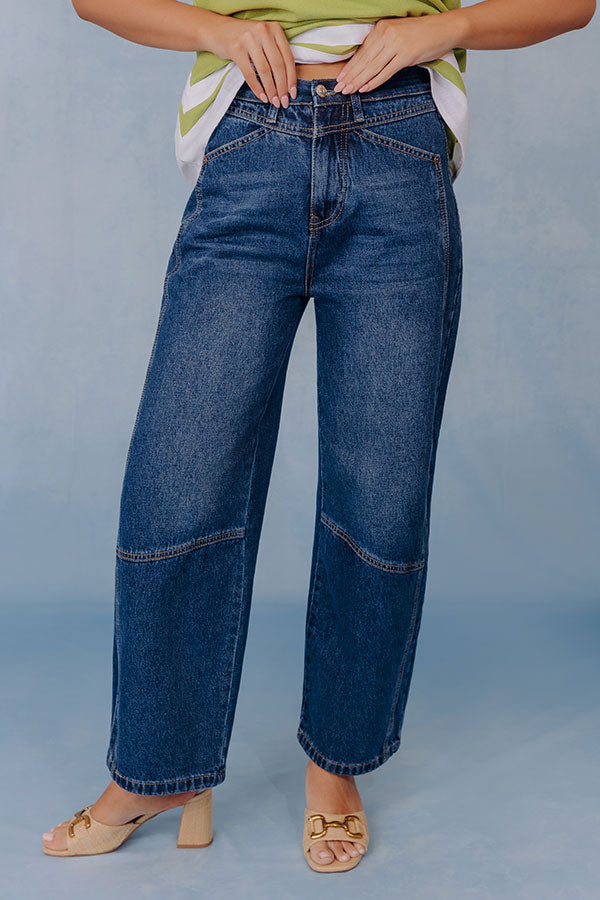 The Julia High Waist Tummy Control Crop Barrel Leg Jean Image - 3