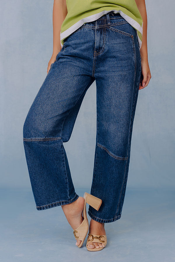 The Julia High Waist Tummy Control Crop Barrel Leg Jean