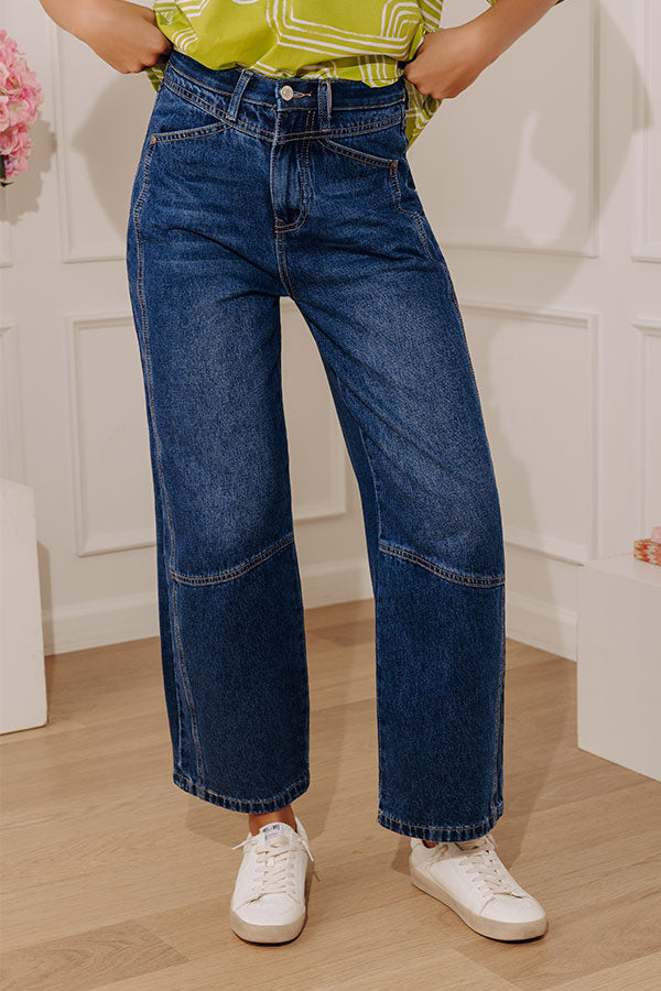 The Julia High Waist Tummy Control Crop Barrel Leg Jean Image - 1