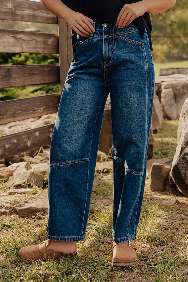 The Julia High Waist Tummy Control Crop Barrel Leg Jean Image - 2