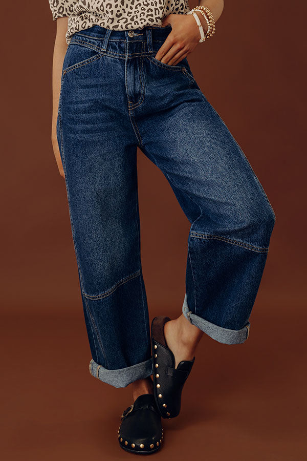 The Julia High Waist Tummy Control Crop Barrel Leg Jean Image - 1