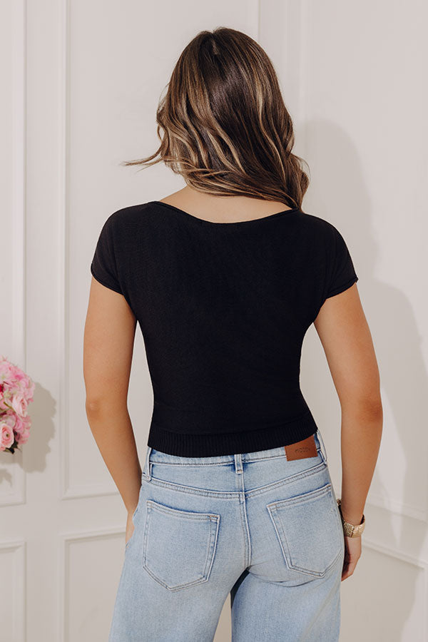 Bistro Brunch Knit Top in Black Image - 4
