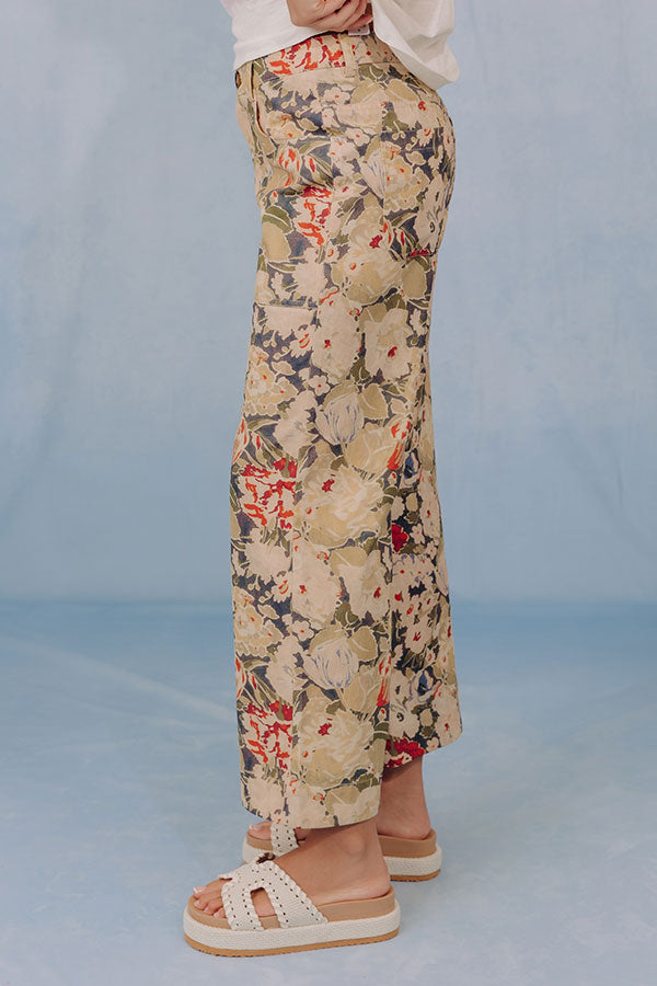 The Faye High Waist Floral Straight Leg Jean Image - 3