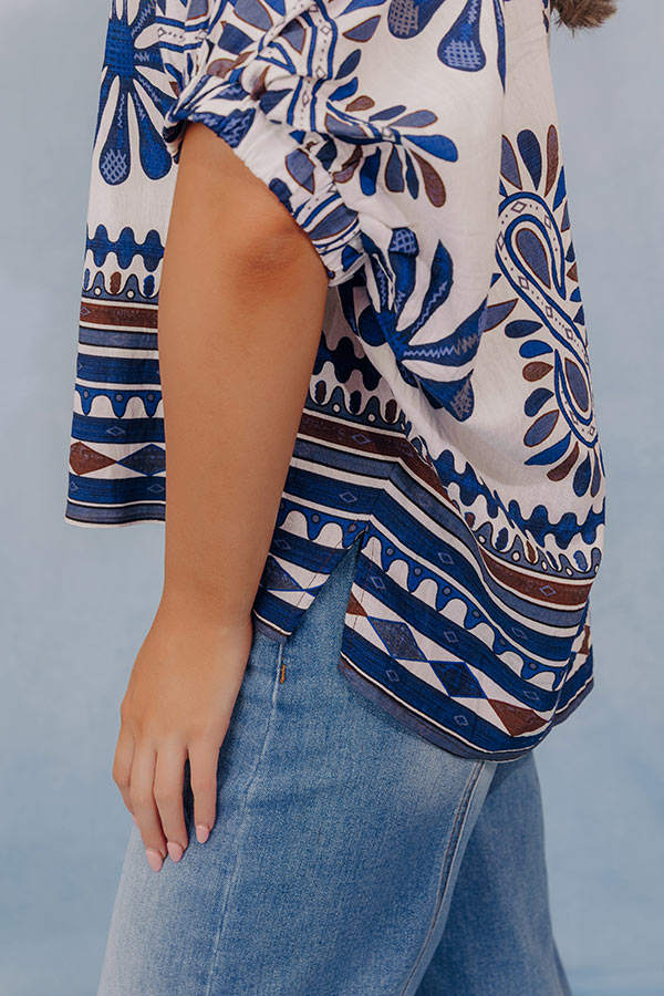 Italian Coastline Floral Dolman Top Image - 3