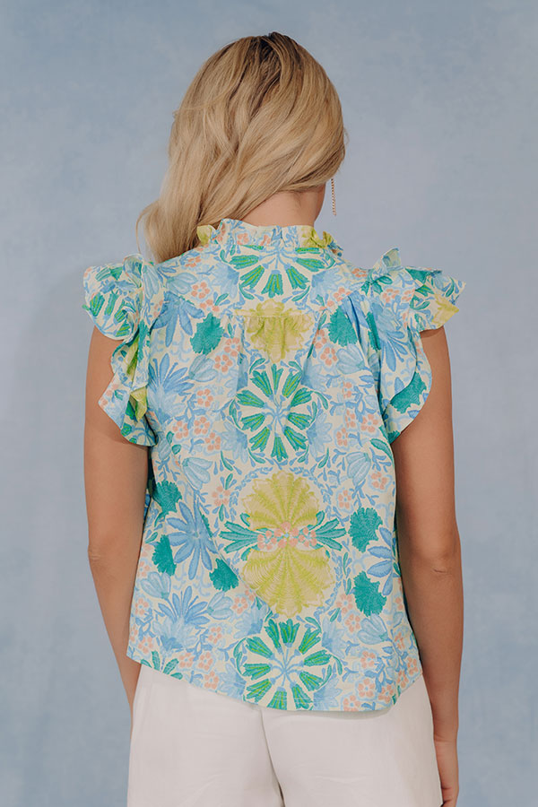 Coastal Mosaic Floral Top Image - 4