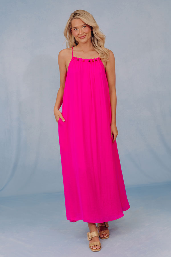 Color Pop Maxi Dress In Hot Pink Image - 2