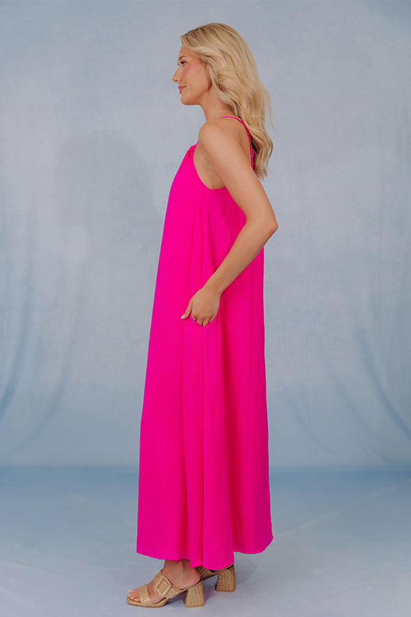 Color Pop Maxi Dress In Hot Pink Image - 3