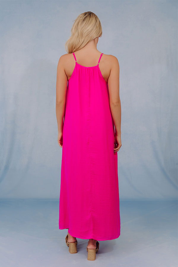 Color Pop Maxi Dress In Hot Pink Image - 4