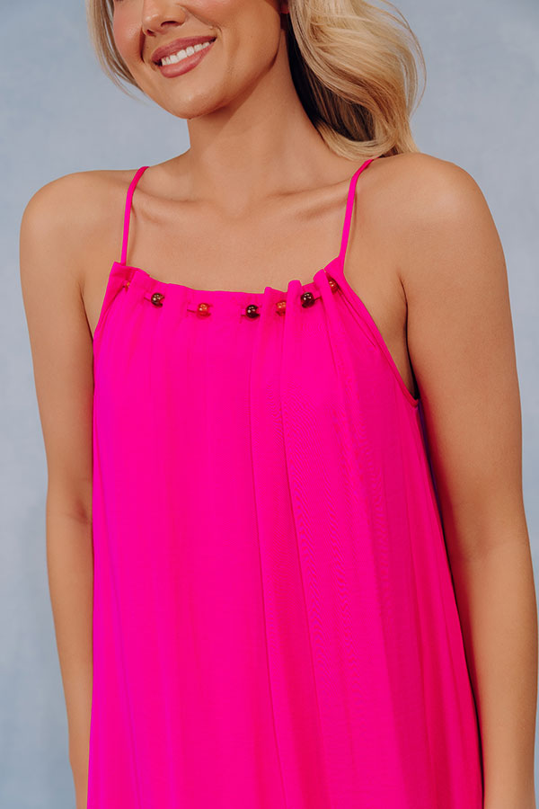 Color Pop Maxi Dress In Hot Pink Image - 5