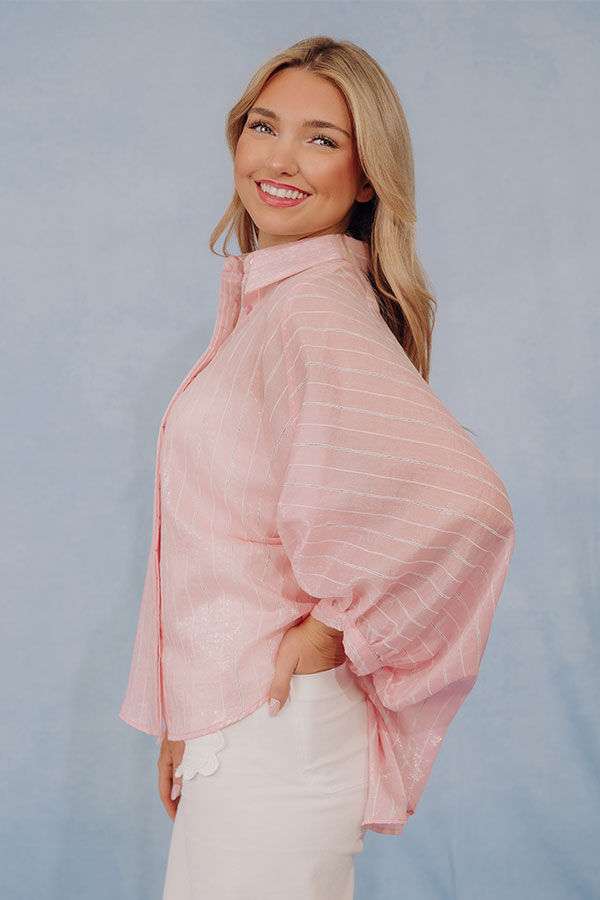 Chic Mindset Oversized Stripe Button Up Top Image - 3