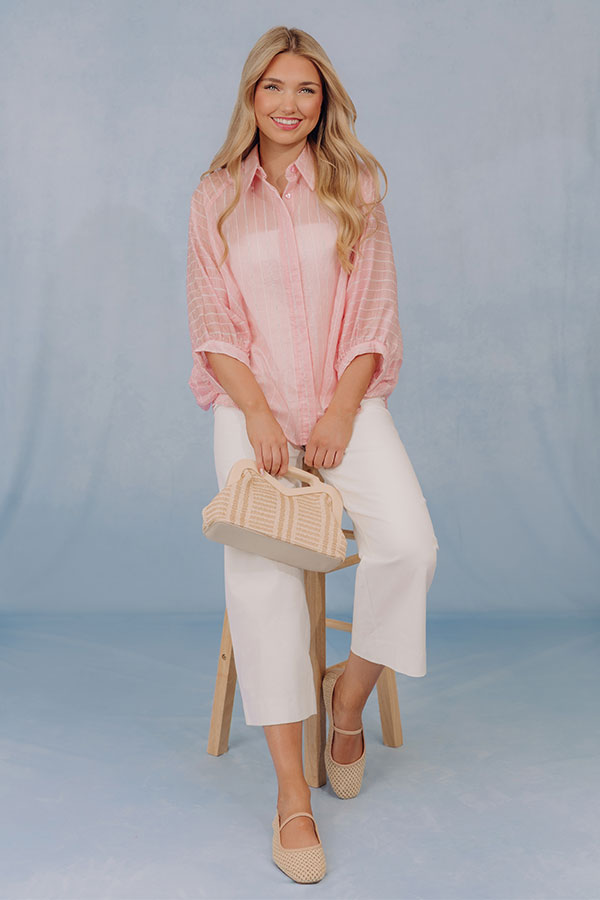 Chic Mindset Oversized Stripe Button Up Top Image - 5