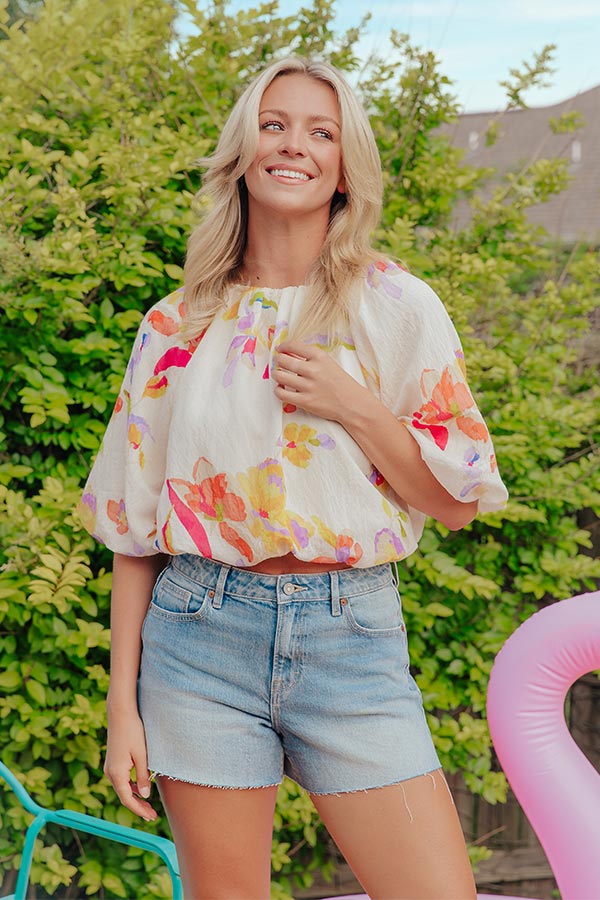 Vineyard Brunch Floral Top