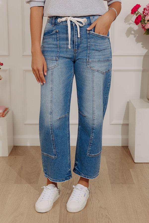 RISEN Calvin Midrise Barrel Leg Jean Image - 2