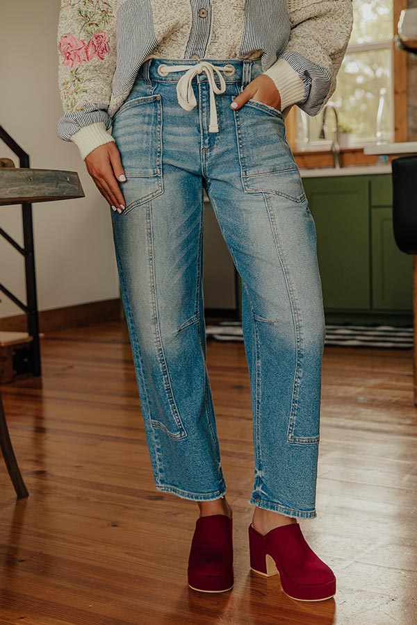 RISEN Calvin Midrise Barrel Leg Jean Image - 1