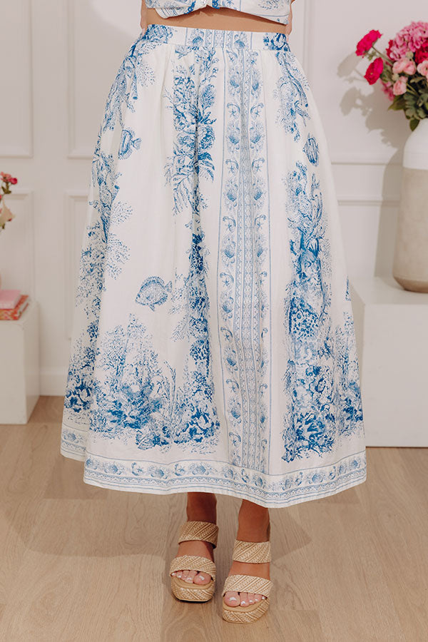 Kensington Garden High Waist Floral Midi Skirt Image - 2