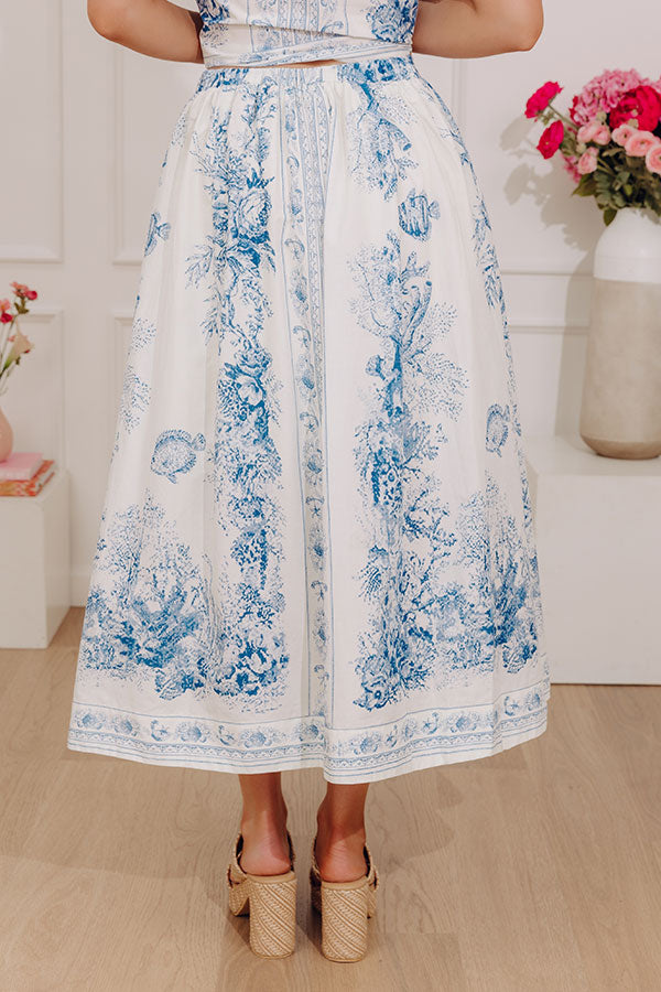 Kensington Garden High Waist Floral Midi Skirt Image - 4