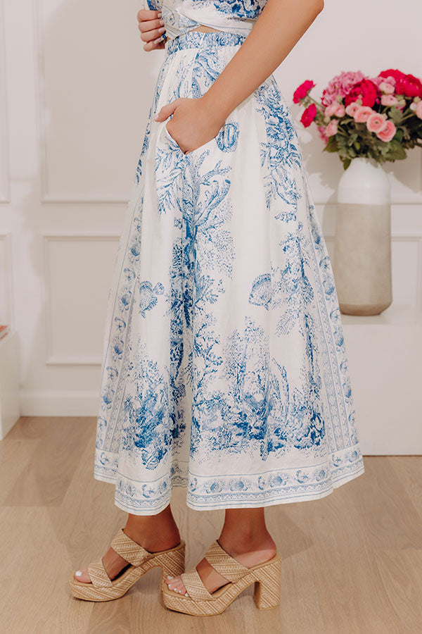 Kensington Garden High Waist Floral Midi Skirt Image - 3