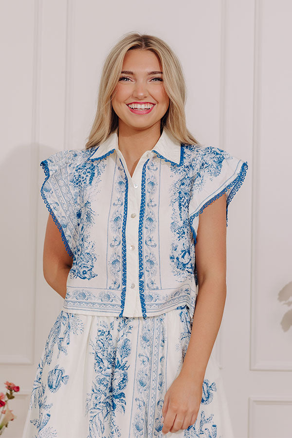 Kensington Garden Floral Button Up Top