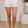 The Sierra High Waist Scalloped Shorts in White Image - 1