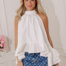 For The Frills Ruffle Top in White Image - 1