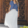 Femme Fatale Satin Lace Trim Top in Riverside Image - 1