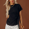 Casually Yours Knit Side Tie Top in Black Image - 1