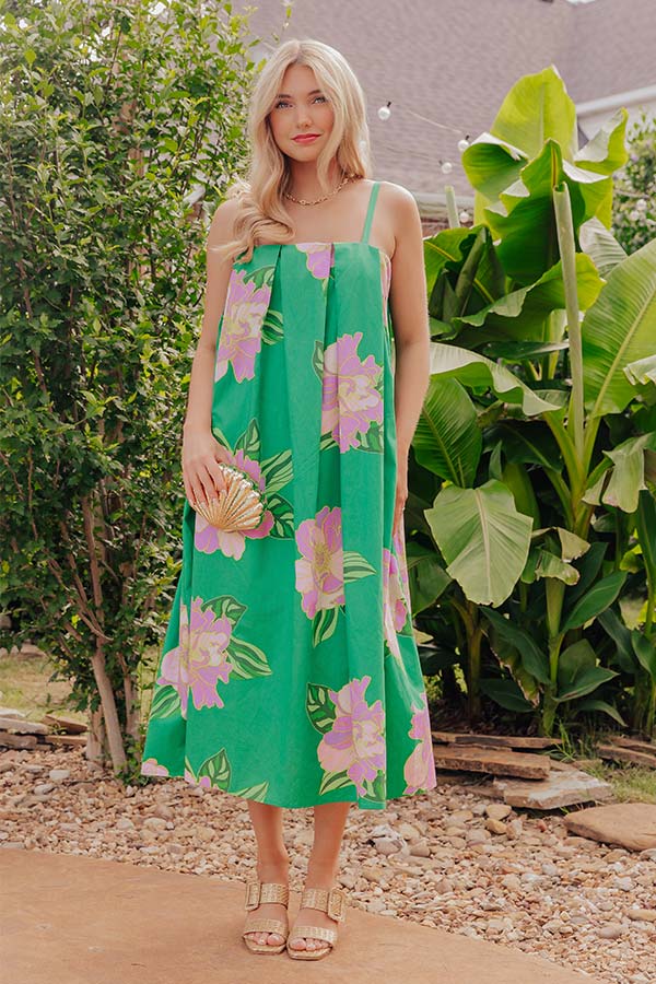 Vacay Escape Floral Midi Dress Image - 4