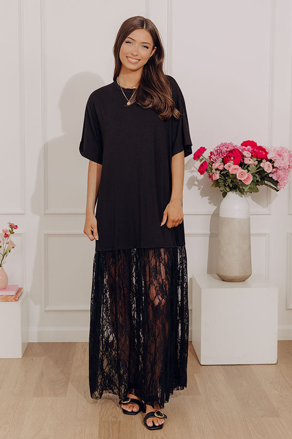mixed media maxi dress Paris After Midnight Mixed Media Lace Maxi Dress – Impressions Online Boutique