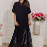 Paris After Midnight Mixed Media Lace Maxi Dress Image - 1