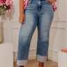 RISEN Kristy High Waist Straight Leg Jean in Medium Wash Curves Image - 1