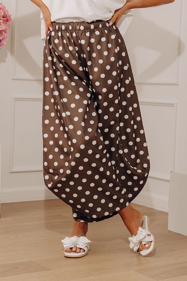 The Rowena Midrise Polka Dot Barrel Leg Pants in Martini Olive Image - 3