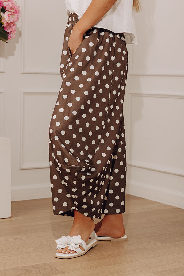 The Rowena Midrise Polka Dot Barrel Leg Pants in Martini Olive Image - 4