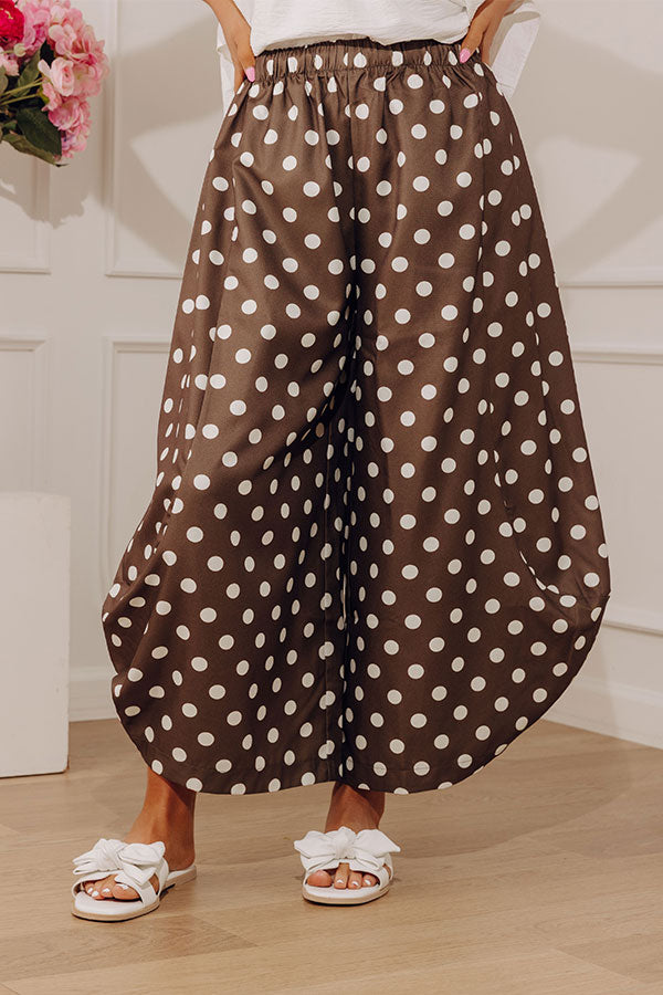 The Rowena Midrise Polka Dot Barrel Leg Pants in Martini Olive Image - 1