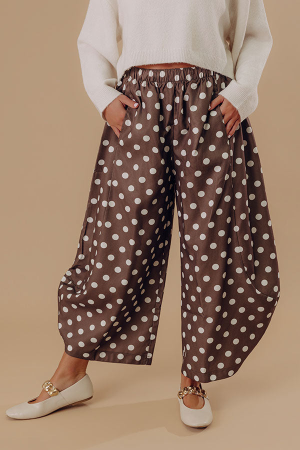 The Rowena Midrise Polka Dot Barrel Leg Pants in Martini Olive Image - 2