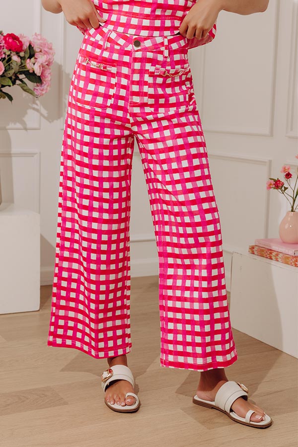 Park Avenue Poise High Waist Gingham Wide Leg Pants Image - 1