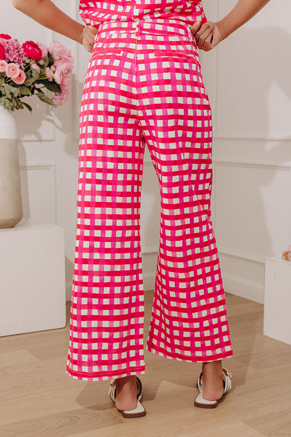 Park Avenue Poise High Waist Gingham Wide Leg Pants Image - 4