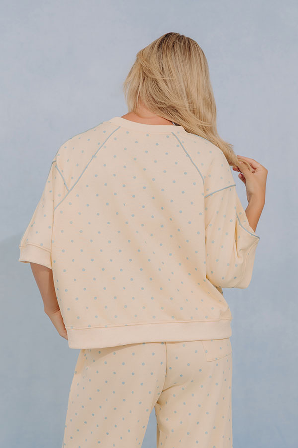 Easy Living Polka Dot Terry Sweatshirt Tee Image - 3