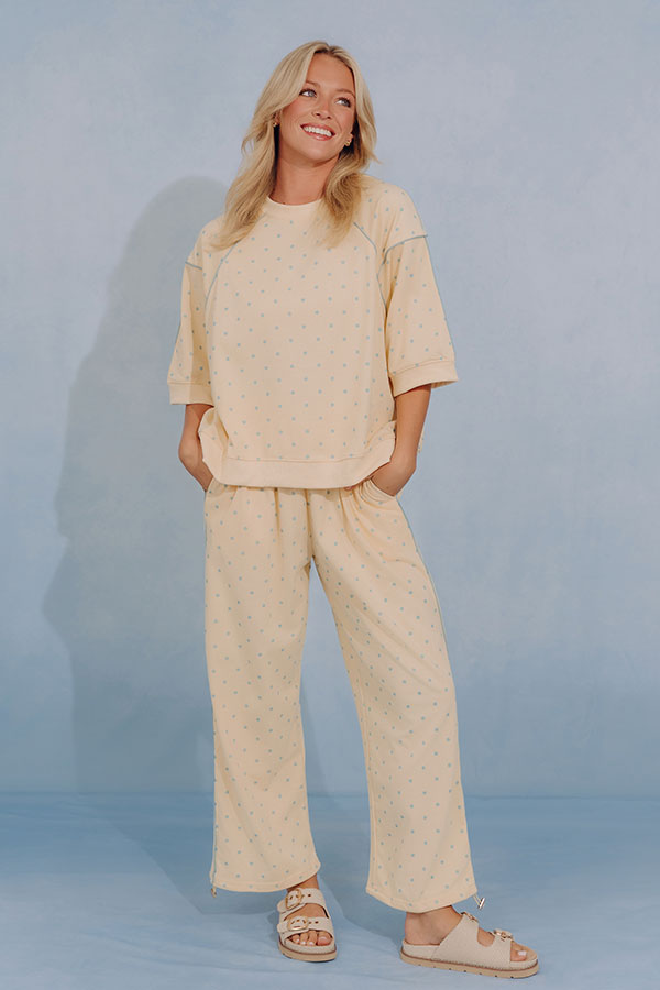 Easy Living Polka Dot Terry Sweatshirt Tee Image - 4