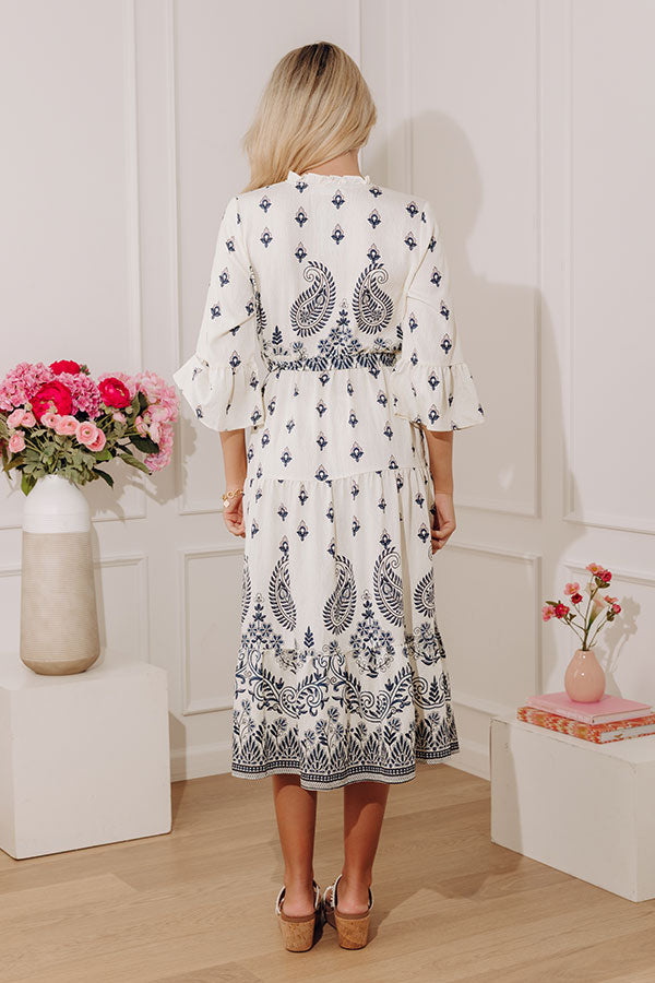Vineyard Villa Paisley Midi Dress Image - 5