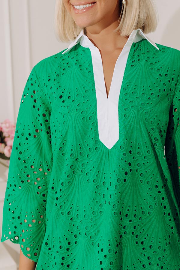 Patio Charm Eyelet Mini Dress Image - 4