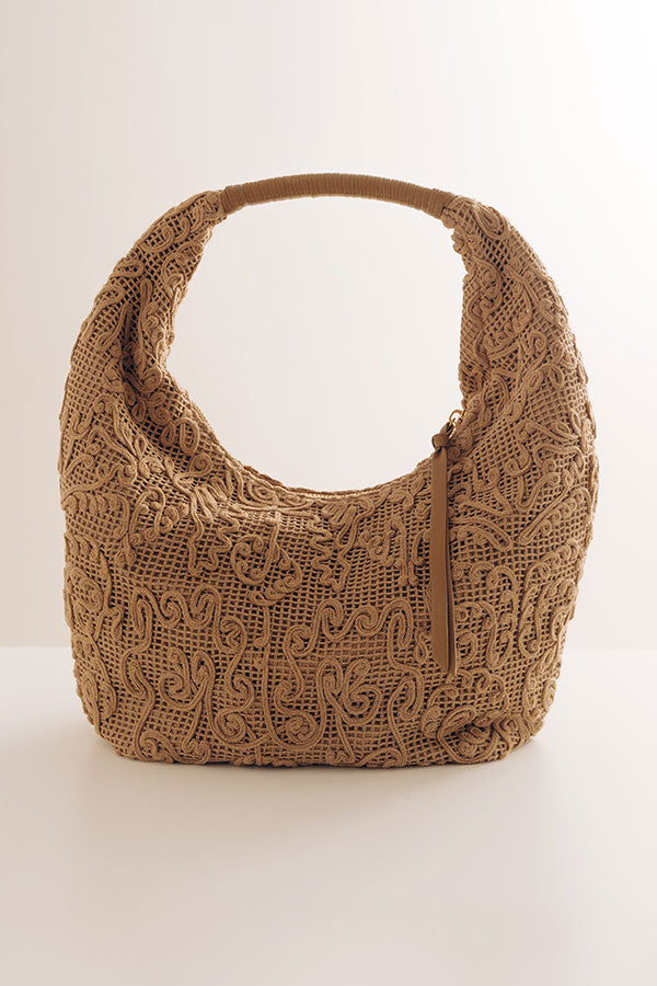 Micah Lace Hobo Bag in Taupe Image - 2